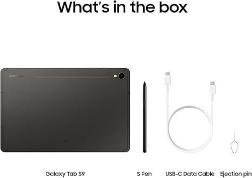 Samsung Galaxy Tab S9 11” 128GB WiFi 7 Android AI Tablet, Snapdragon 8 Gen 2 Processor, AMOLED Screen, Durable Design, S Pen Included, Long Battery Life, Auto Focus Camera, US Version, 2023, Graphite