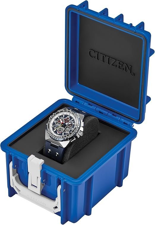 Citizen Men's Eco-Drive Promaster Sikorsky Watch, Blue Dial, Blue Rubber Strap, Atomic Timekeeping (Model: JY8156-00L)