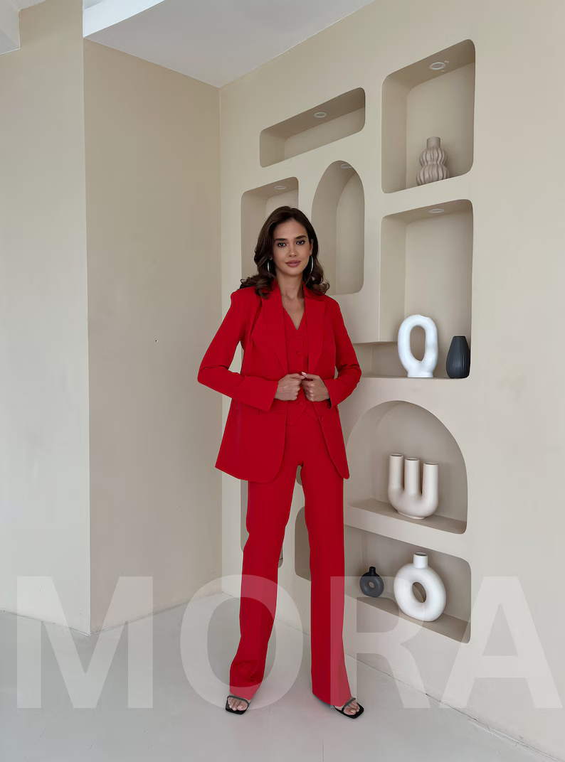 Red Pantsuit for Women