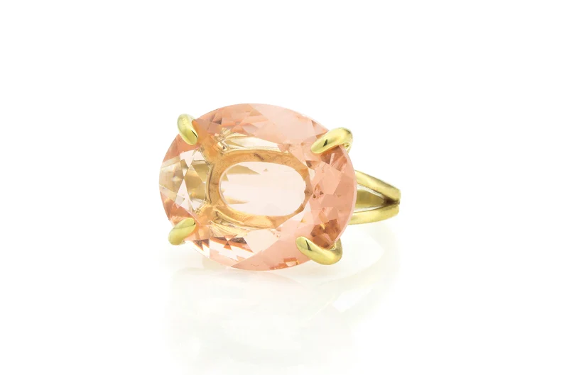 Wide Oval Morganite Ring ·