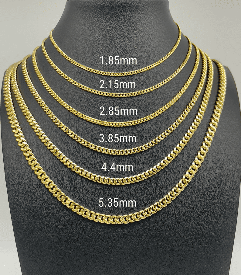 Miami Cuban Chain 14K Real Gold Diamond Cut Necklace